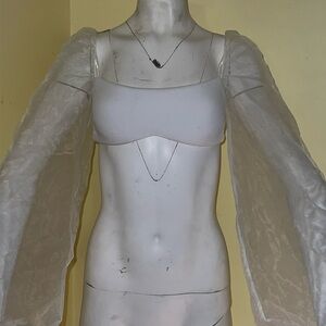 Nookie White Sheer Sleeve Crop Top